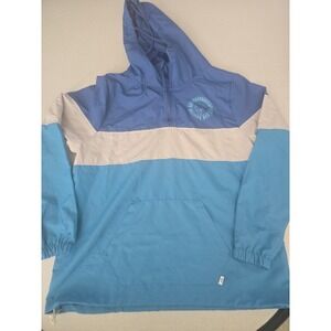 SISSTREVolution Colorblock Windbreaker Hooded Pullover Jacket Blue White Medium